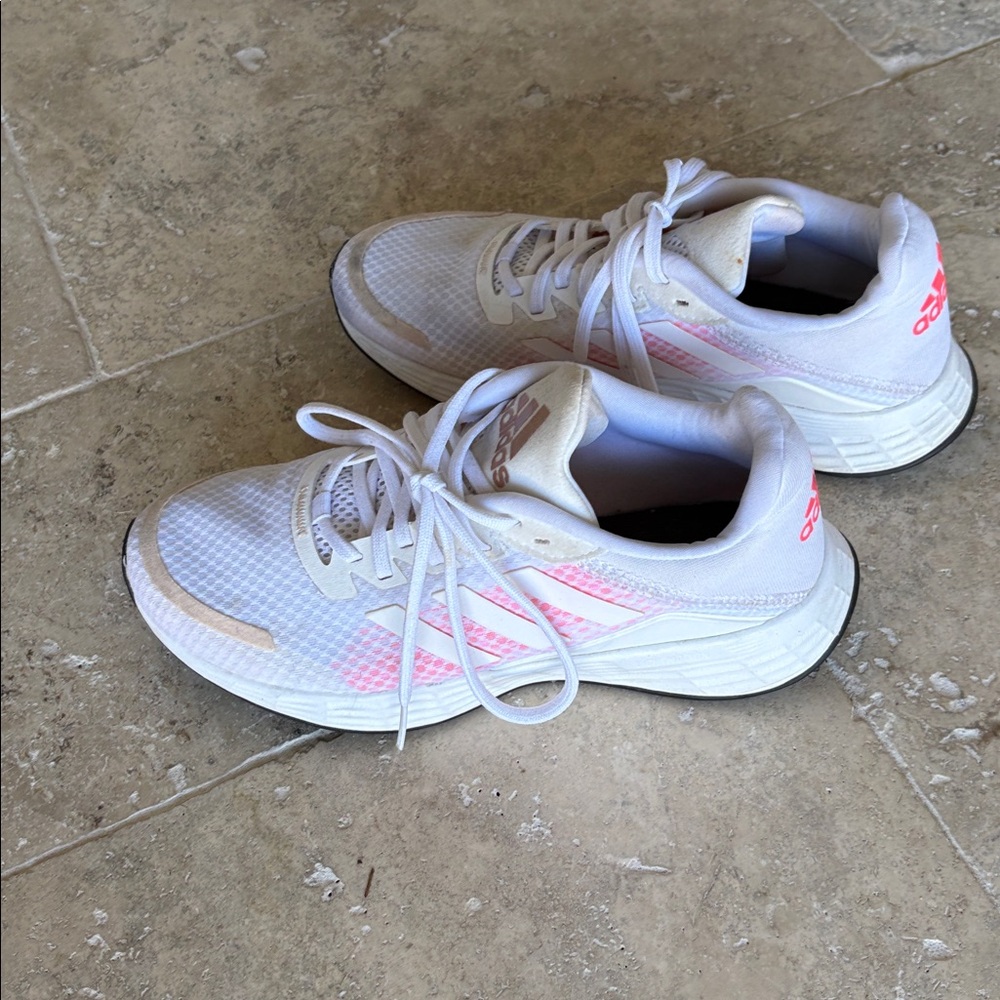 Adidas White and Pink Running Shoes